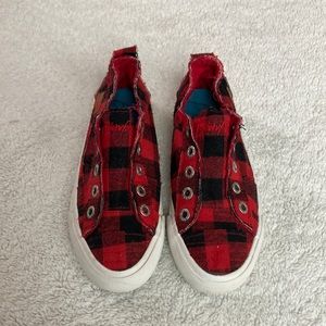 Buffalo Plaid Blowfish Slip on Shoes 6.5